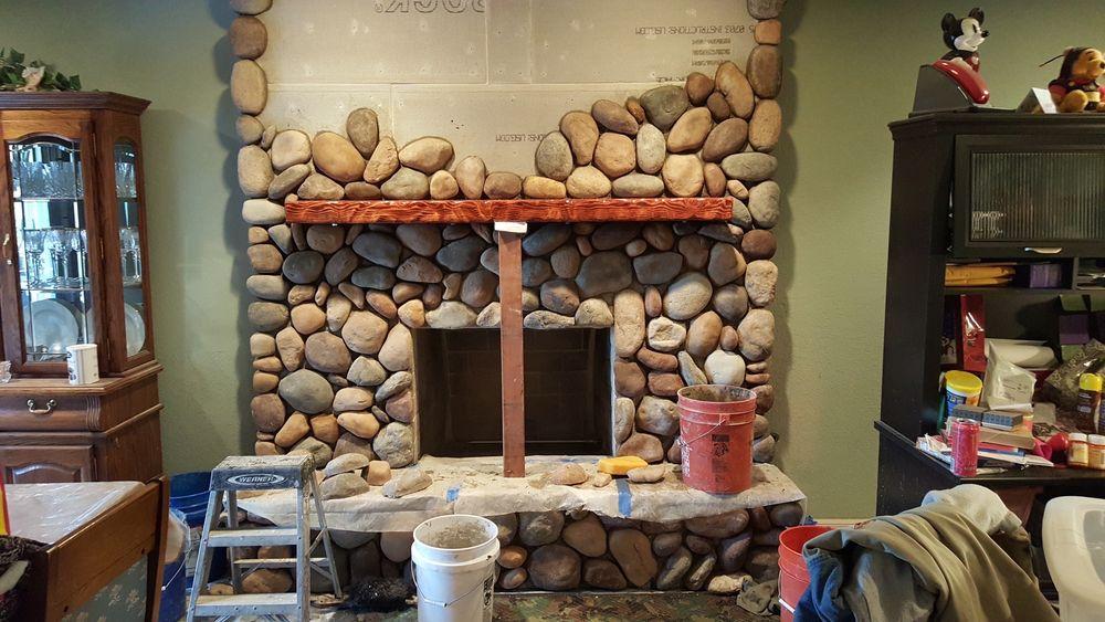 Chimney Refacing with Stone Masonry
